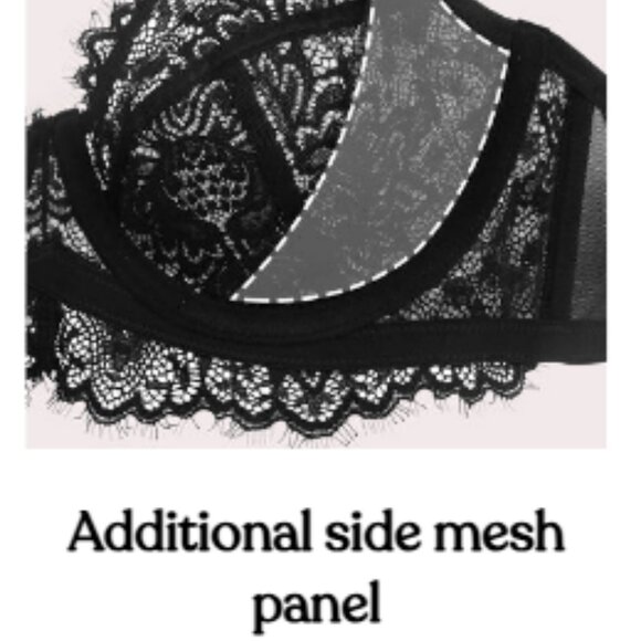 HSIA Bra 38DD Purple Lace Sheer Back Closure Underwire - Picture 12 of 14